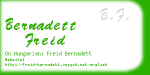 bernadett freid business card